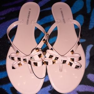 Jelly Studded Bow Thong Sandal (Rose)